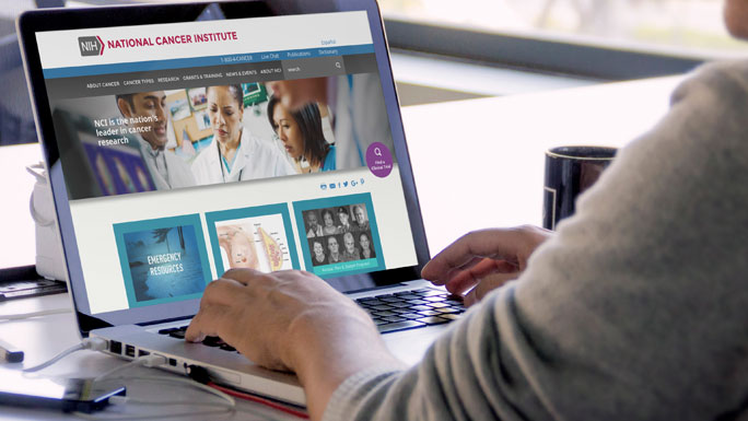 Laptop with NCI website