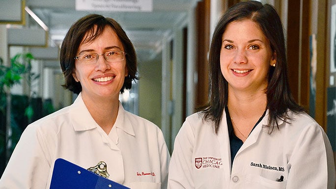 Dr. Iris Romero and genetic counselor Sarah Nielson, MS
