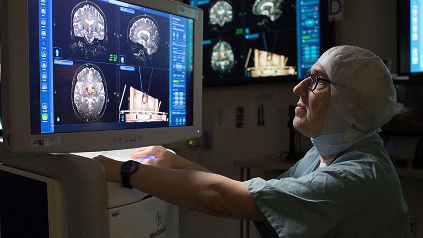 Dr. Warnke in the OR at the Center for Care and Discovery