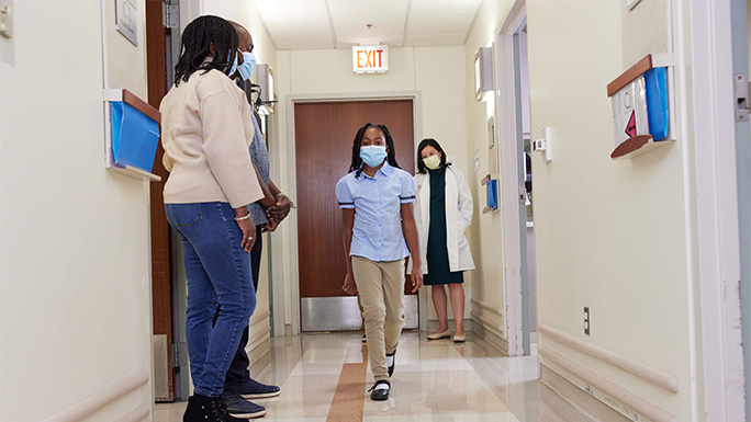Dr. DeVries and patient