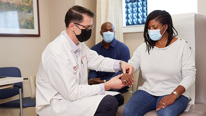 Dr. Strelzow and wrist patient