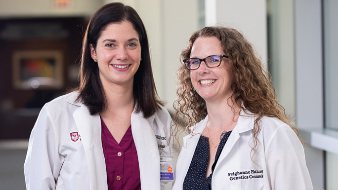 Genetic counselors Sarah Nielson, MS, CGC, and Feighanne Hathaway, MS, CGC
