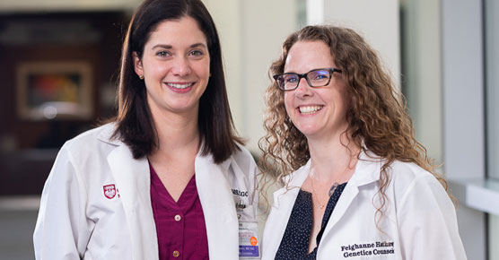 Genetic counselors Sarah Nielson, MS, CGC, and Feighanne Hathaway, MS, CGC