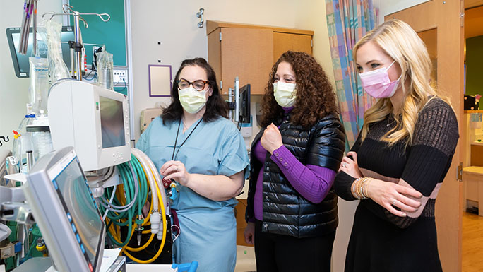 (L-R): Rebecca Rose, RRT-NPS, Nancy Ghanayem, MD and Hannah Gorman, Patient Care Manager