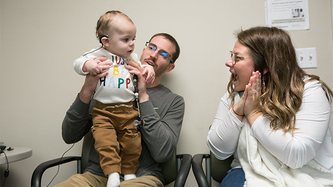 Father and son who have has UCM cochlear implants