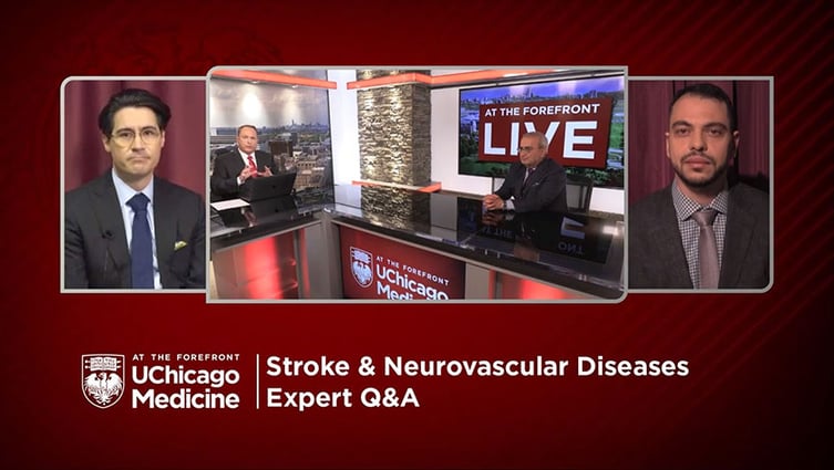 UChicago Medicine neurovascular surgeon Dr. Issam Awad and neurology experts Dr. Elisheva Coleman, Dr. Tareq Kass-Hout, and Dr. Scott Mendelson