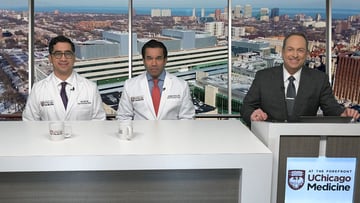 Interventional cardiologists Sandeep Nathan, MD, and John Blair, MD discuss chest pain with Tim Brown on At The Forefront Live.  