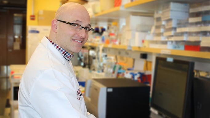 Daniel Catenacci, MD, in laboratory