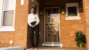 Natalie Ford outside her family home