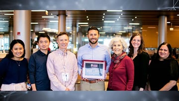 Pictured (left to right): Nan Chen, MD; Xiaoyang Wu, PhD; Scott Oakes, MD; Ray Moellering, PhD; Marsha Rosner, PhD; Margarite Matossian, MD, PhD; Rita Nanda, MD. 