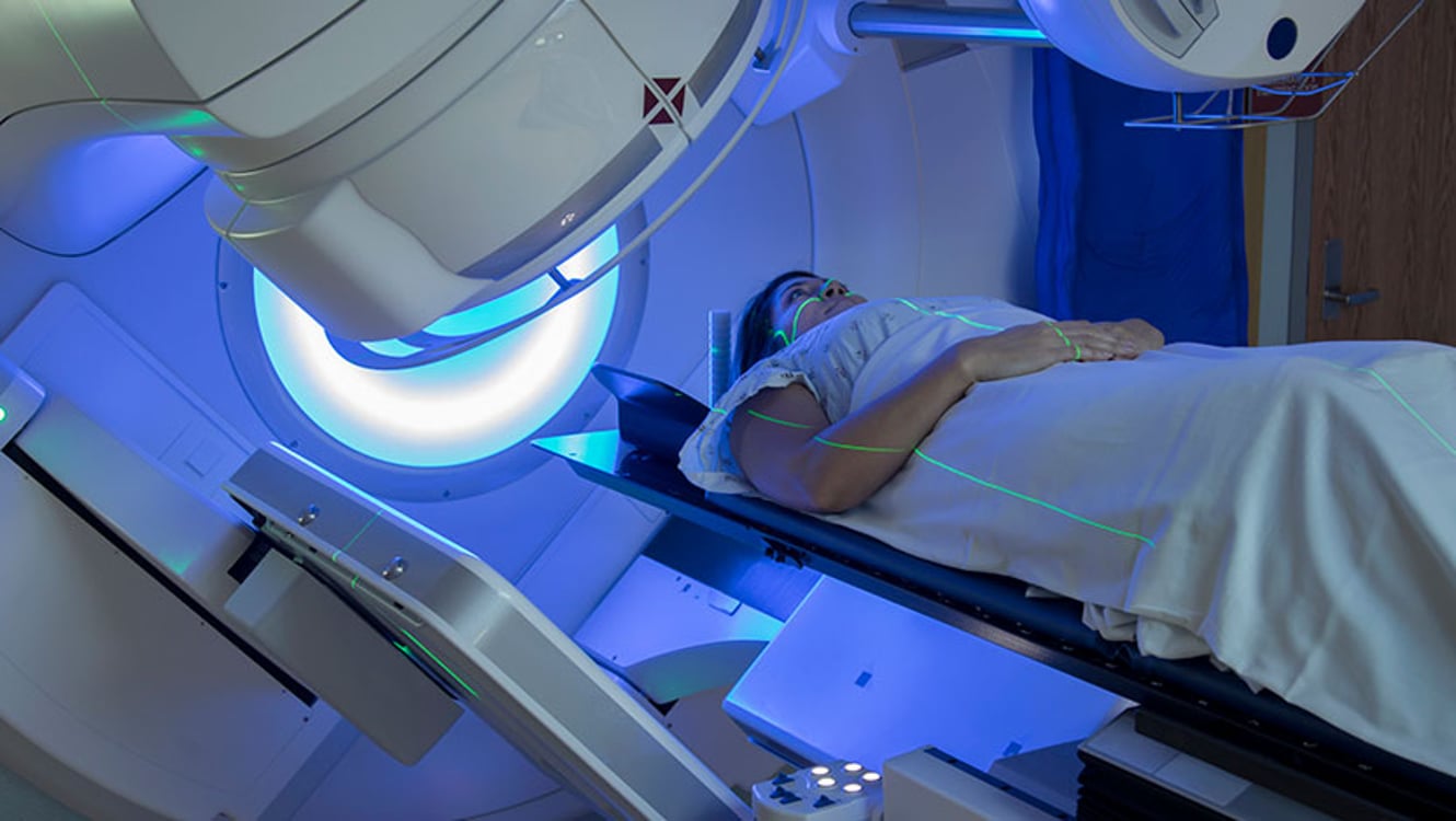 Woman Receiving Radiation Therapy Treatments for Breast Cancer