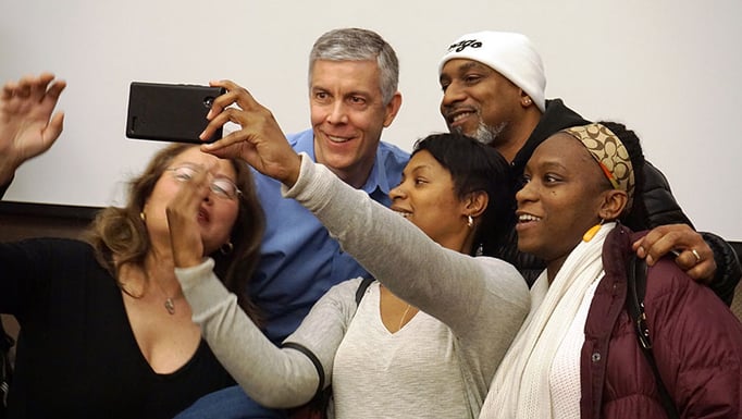 Former secretary of education Arne Duncan spoke as part of the MacLean Center