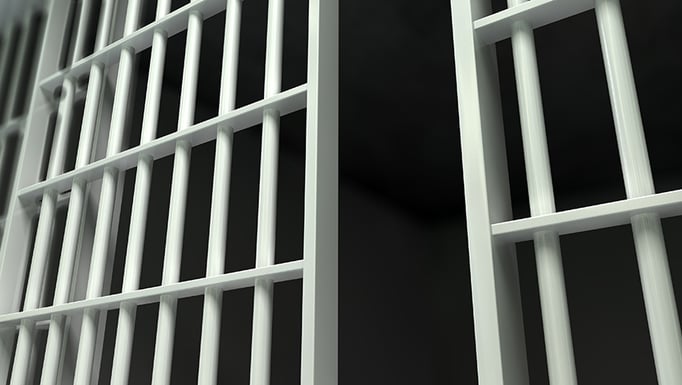 A cell door in a prison.