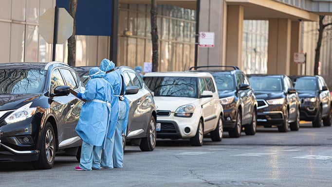 COVID-19 drive-up testing at UChicago Medicine