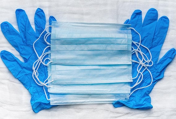 Medical masks and gloves.