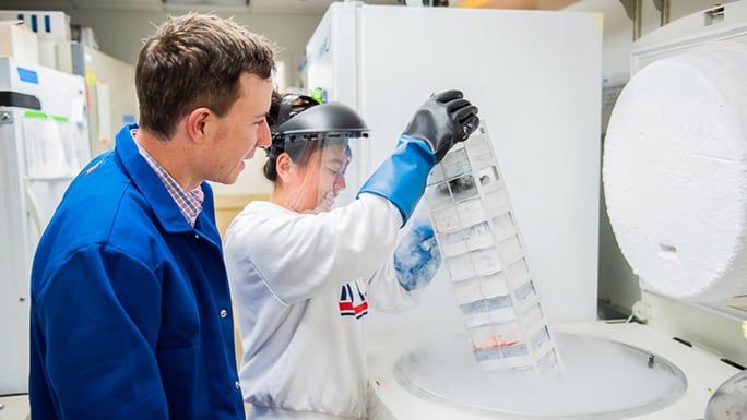 Scott Oakes in the lab