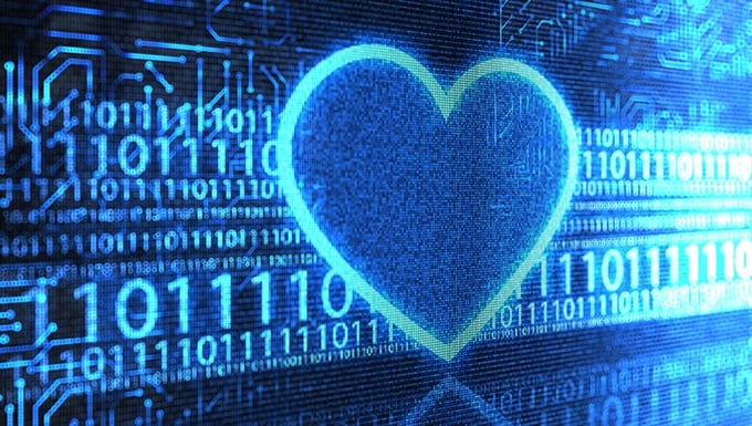Heart with big data visualization