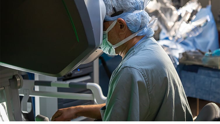 Husam Balkhy performing robotic heart surgery