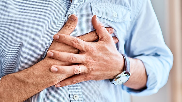 Man with chest pain