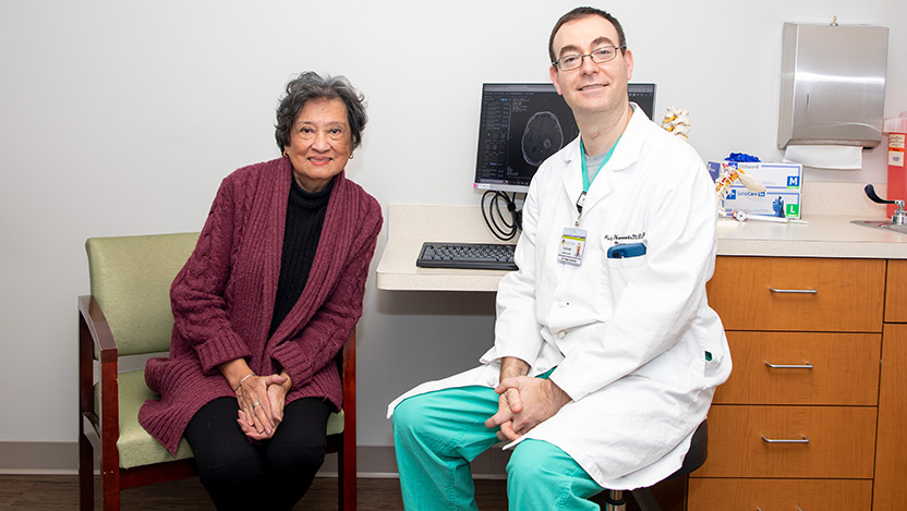 Edna Teodoro and neurosurgeon, Peleg Horowitz, MD, PhD