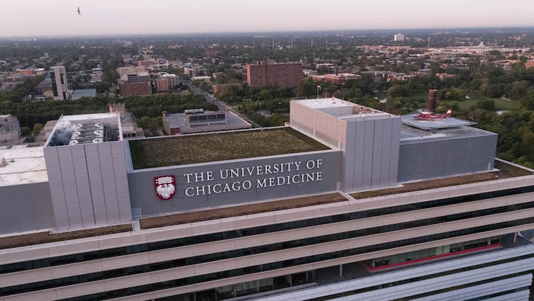 UChicago Medicine aerial photo of Hyde Park campus