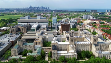 Aerial drone image of UChicago Medicine
