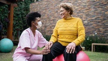 patient and health worker