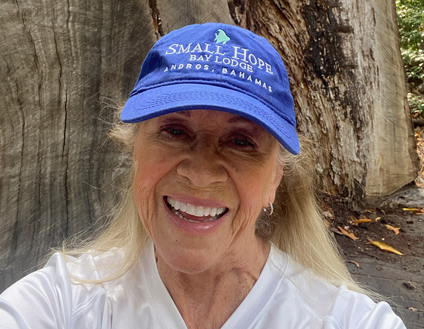 Knee surgery patient Jil Coolidge back on the trails