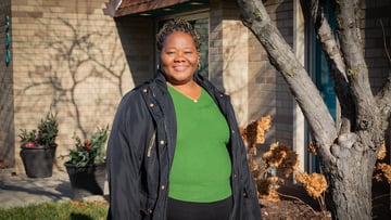 Rosie Thompson poses outside