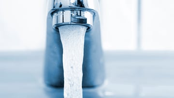 Image of faucet with running water