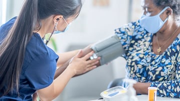 Image of patient at blood pressure screening