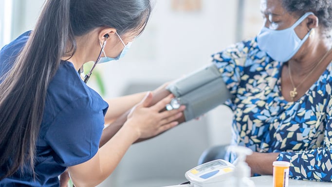 Image of patient at blood pressure screening