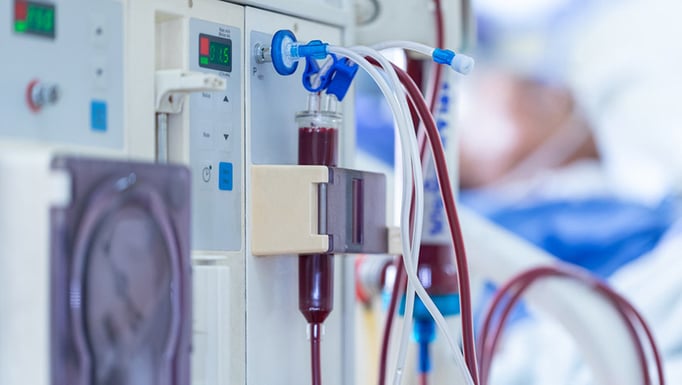 A dialysis machine at work.