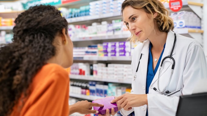pharmacist explaining medication