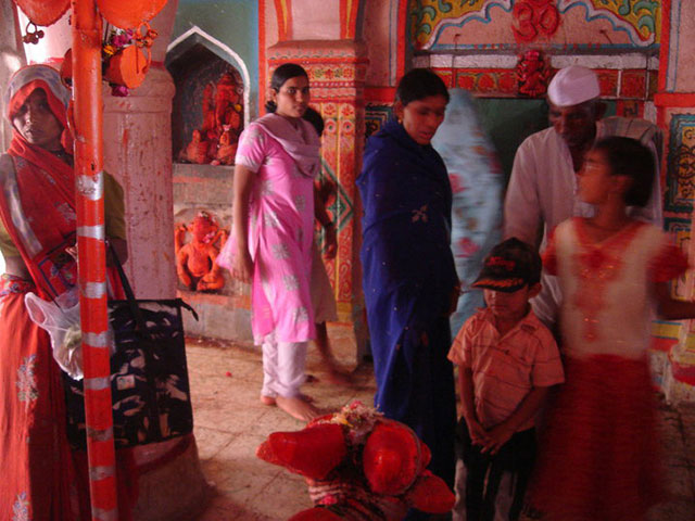 A family Romero met while taking samples in India