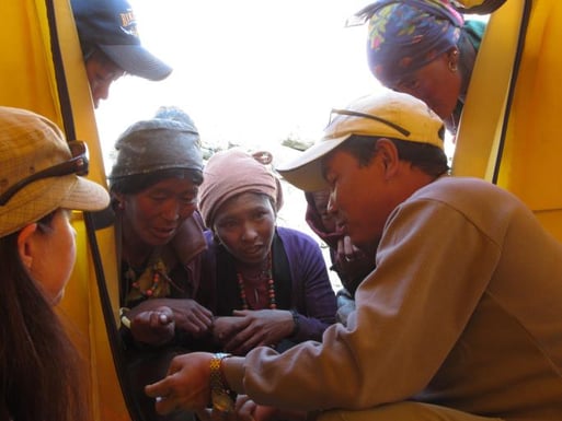 Local villagers assist with the identification of 1500 year old artifacts