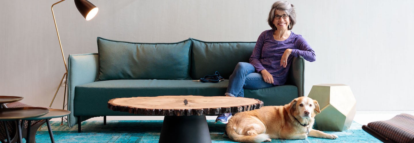 Kay Fricke and her dog, Rusty
