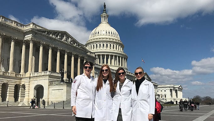 UChicago Medicine resident physicians Michelle Brown, Caroline Kuhn, Alison Bialecki, and Katharina Laus in Washington D.C.