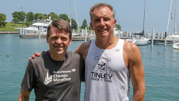 Donor Mike Blake (left), with kidney donation recipient Rich Matula.