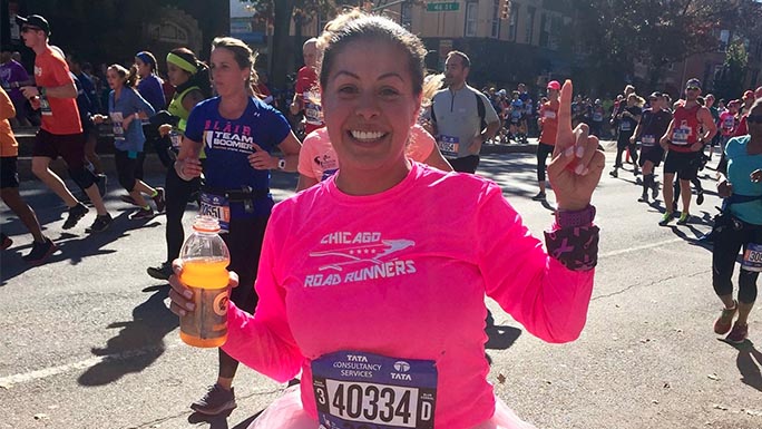 Fabiola "Faby" Enriquez ran the 2018 New York City Marathon shortly after starting chemotherapy.