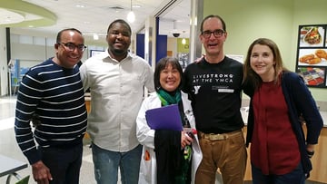 Top kidney transplant surgeon Dr. Yolanda Becker with heart-liver-kidney transplant patients