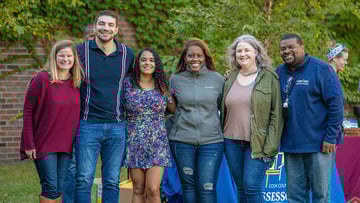 Cancer clinical trials office recruits career opportunities for military-affiliated community. Left to right: Lauren Wall, Jacob Morris, Jessica Morris, Raven Edgeworth-Smith, Amanda Spratt, and Terrell Odom.