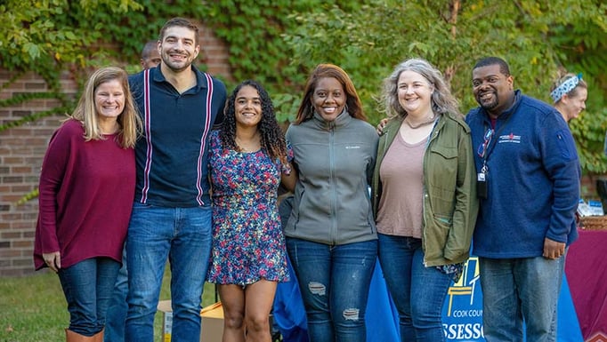 Cancer clinical trials office recruits career opportunities for military-affiliated community. Left to right: Lauren Wall, Jacob Morris, Jessica Morris, Raven Edgeworth-Smith, Amanda Spratt, and Terrell Odom.