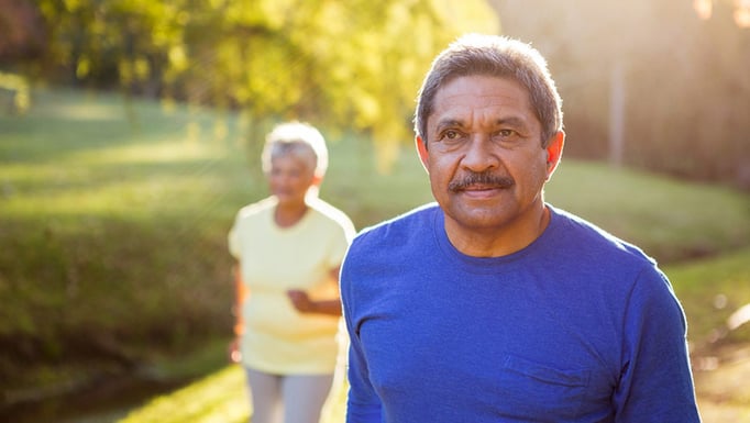 A man running on a path