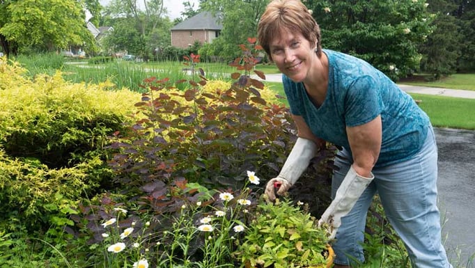 Ellen Szerlina in her garden