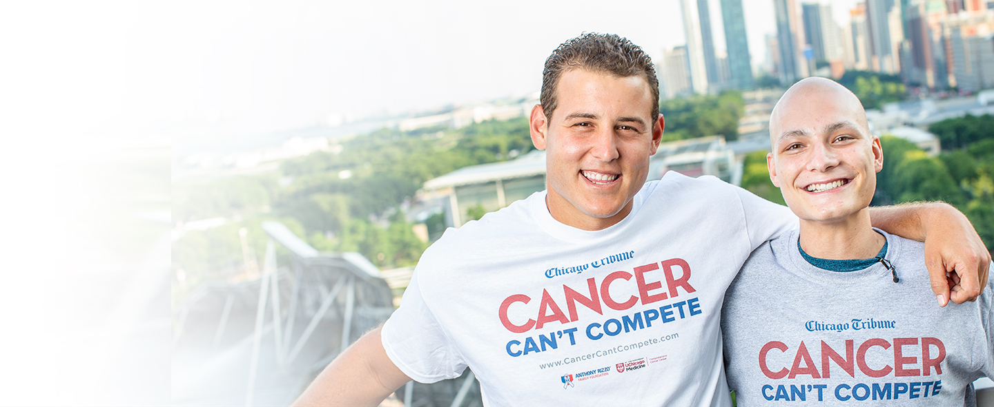 Anthony Rizzo with pediatric cancer survivor, Anthony Bendy