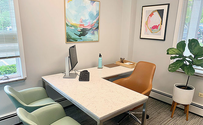 Patient consult room at UChicago Medicine fertility clinic in Hinsdale