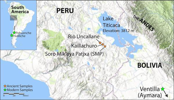 Map of the Andes