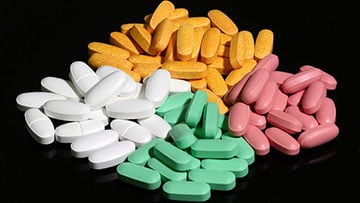 Four colors of pills