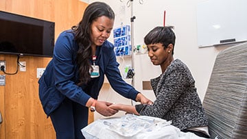 Nurse with patient